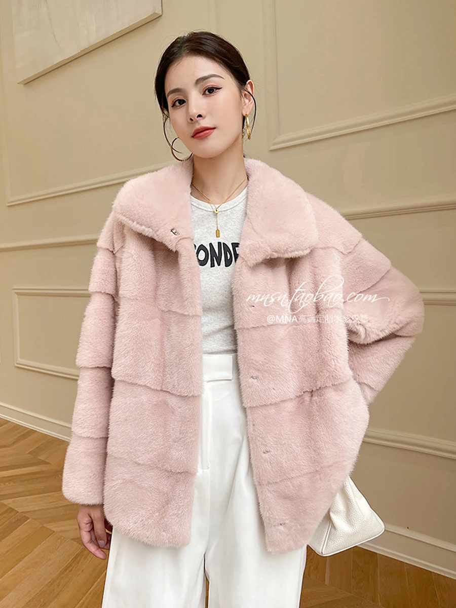 HDHOHR 2024 ใหม่ธรรมชาติMink Fur Coatsผู้หญิงพิเศษClearance Non-refundReal Mink Fur Coats Outwear Park