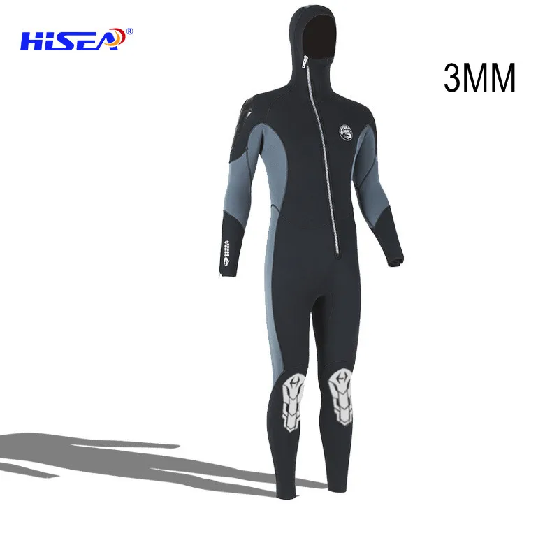 

3MM Neoprene Men Full Body Spearfishing Underwater Hunting Swimming Wetsuit Hooded Scuba Surf Snorkeling Kayaking Diving Suit