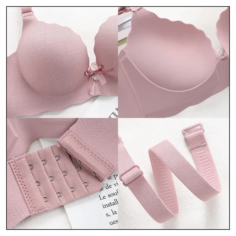 Small Breasts Show Big Underwear Deep V Push Up No Steel Ring Flat Chest Special Bra Thickened Push-up Bra Lenceria Femenina