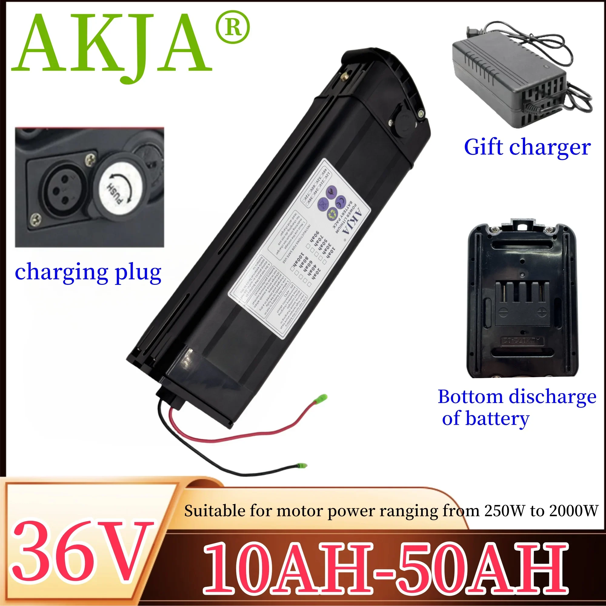 

Air fast transportation，36V50AH，18650 high-capacity lithium battery pack，Suitable for Silver Fish motors below 250-3000W