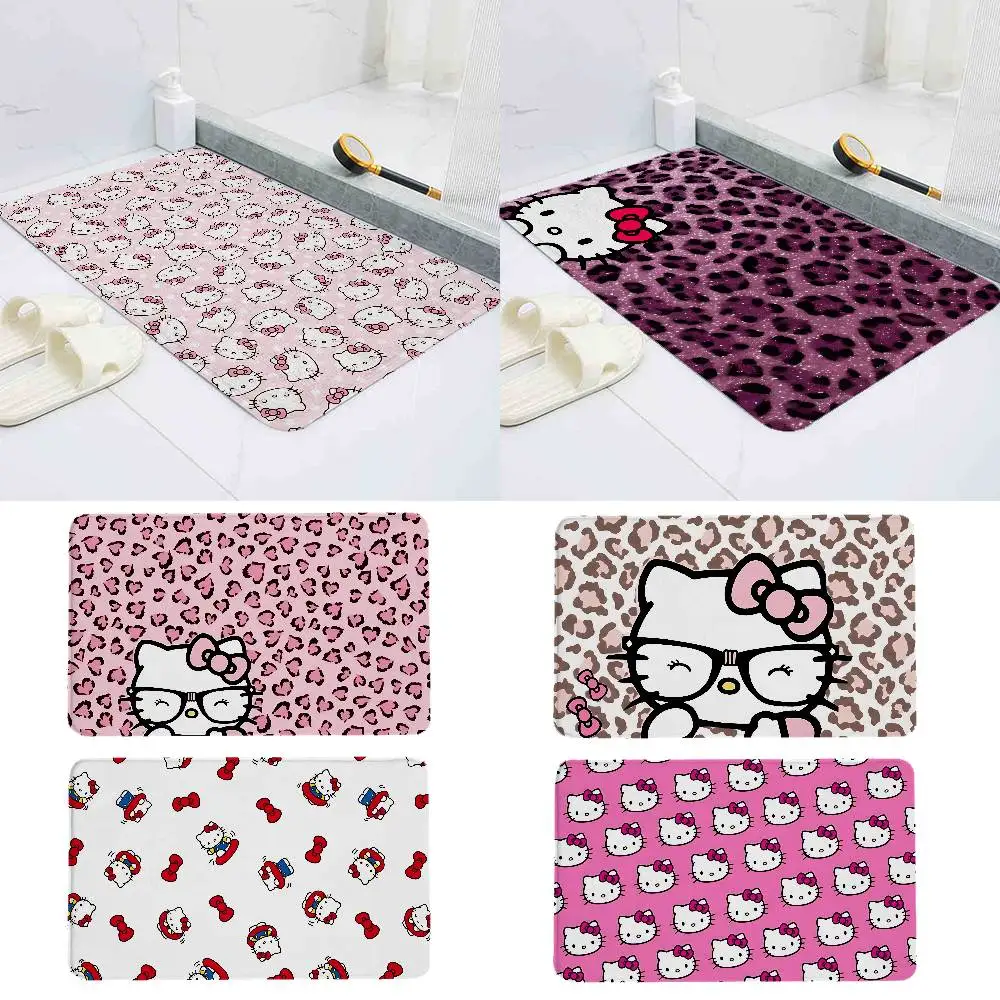 

Cute H-Hellos-Kit-tys Floor Bathroom Absorbent Simple Door Dirt-resistant Home Kitchen Foot Entry