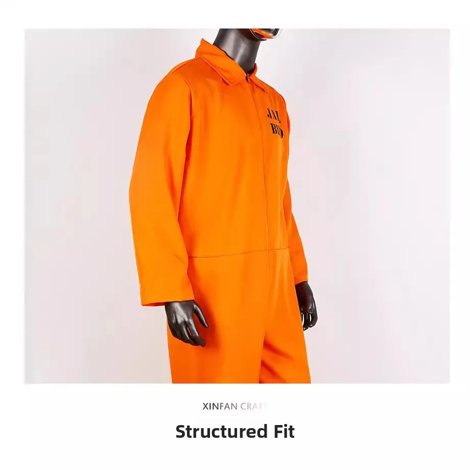 بدلة زي سجين الهالوين طقم أورم برتقالي عام بدلة سجين نسائية ملابس عرقية زي مسرح هانفو التقليدي