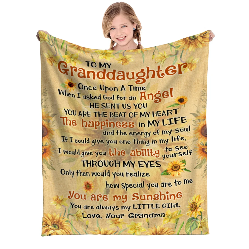 

blanket for my granddaughter Personalized print SunflowerLove your grandmother give you blanket