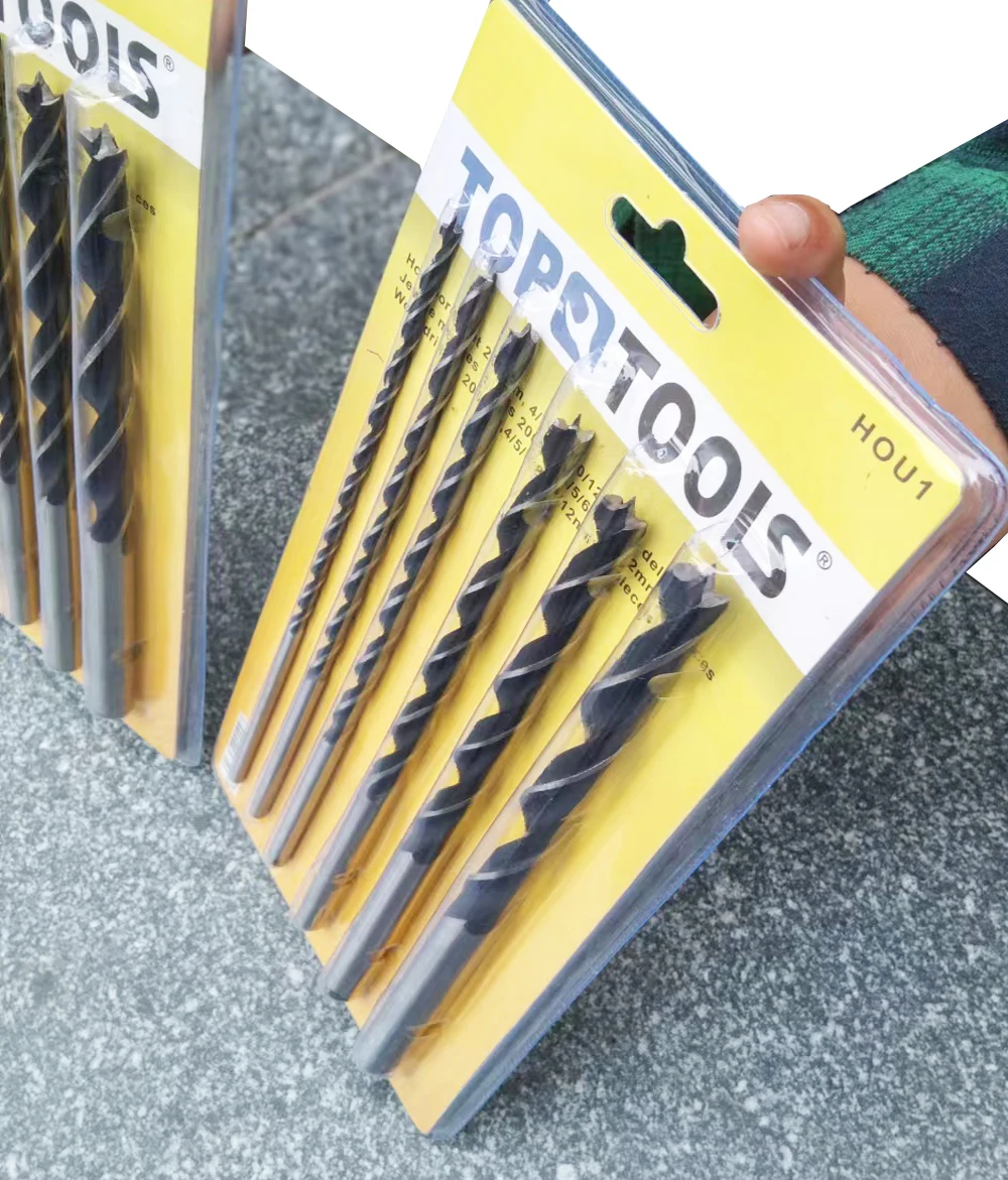High Quality 200mm 6 Pcs/Sets Wood Drill Bit Twist Woodworking  DIY Carpentry Tool For Woodworking Tool