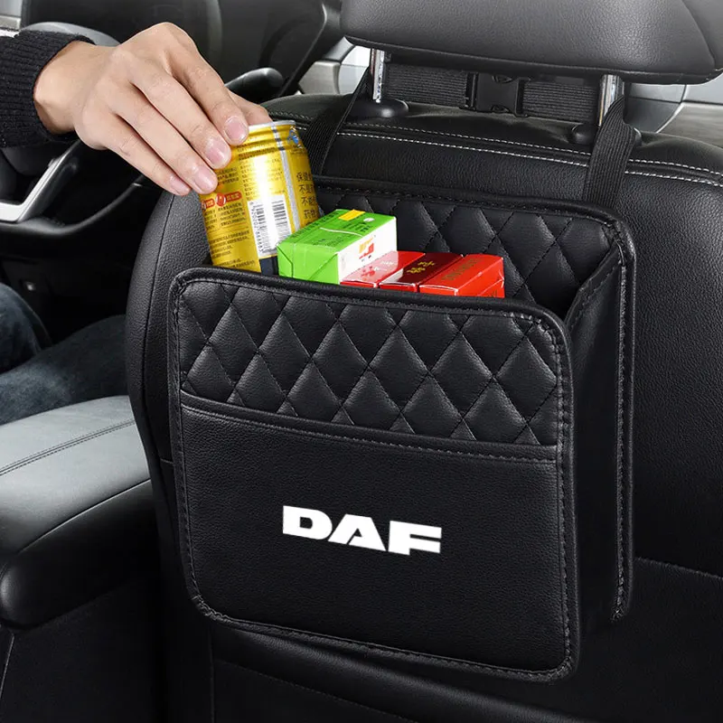 

PU Leather Car Storage Bag Cup Snack Mobile Phone Organizer of Backseat Tidying seat accessories for DAF 106xf cf85 Truck lf van