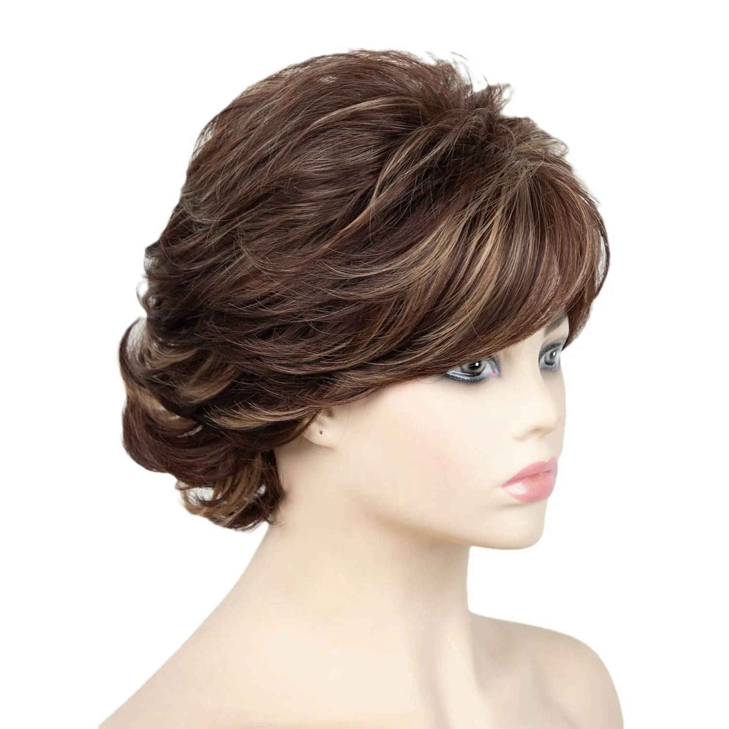 Synthetic Short Curly Pixie Cut Wig With Bangs Heat Resistant Wig For Women Daily Party And Graterting