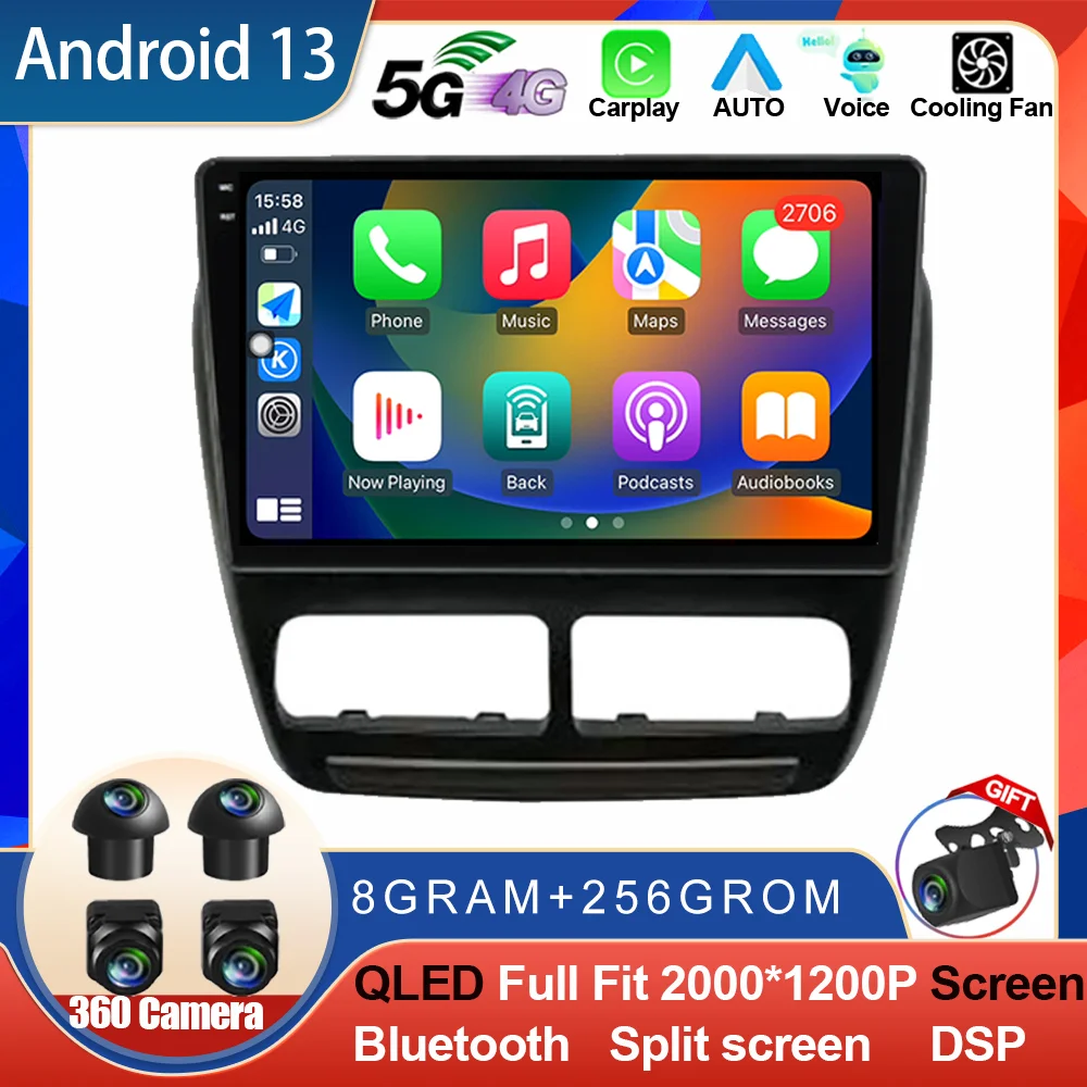 Android 14 For Fiat Doblo Opel Combo Tour 2010 - 2014  Car Radio GPS Navigation RDS DSP Wireless Carplay Multimedia Player BT