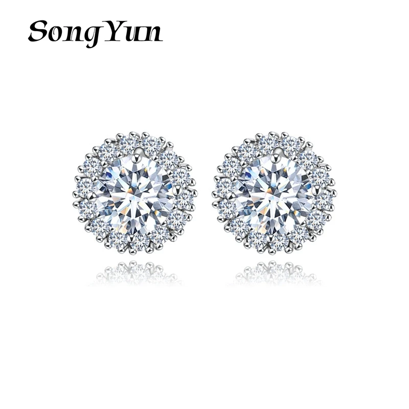 

SongYun Jewelry MHT Quality Brass Stud Earrings Dangle CZ 7A Zircon Valentine Gift Minimalist Women Earring Jewelry