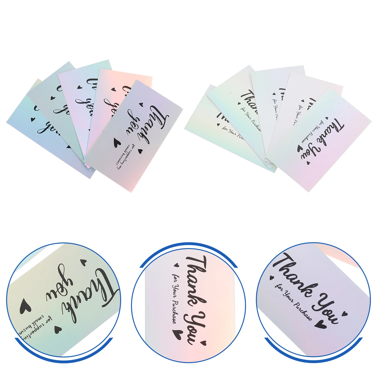 

50 Pcs Shopping Thank You Cards Gift Tags Customer Appreciation Greeting Stickers