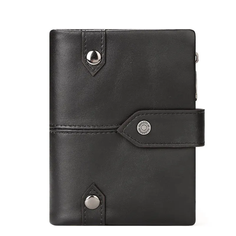 Monedero RFID de piel de vaca unisex, tarjetero de cuero genuino, capa superior, cartera corta para hombres y mujeres, nuevo