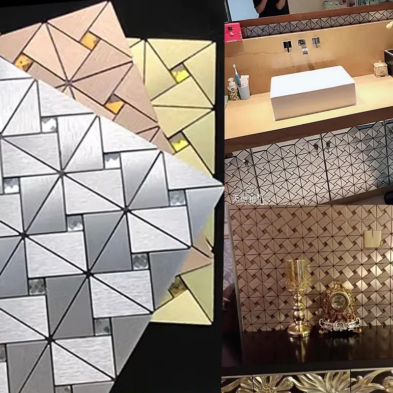 

Aluminum Wall Panels Peel & Stick - Waterproof Metal-Plastic Tiles for Luxury Bathroom & Cafe Decor ️ Anti-Rust