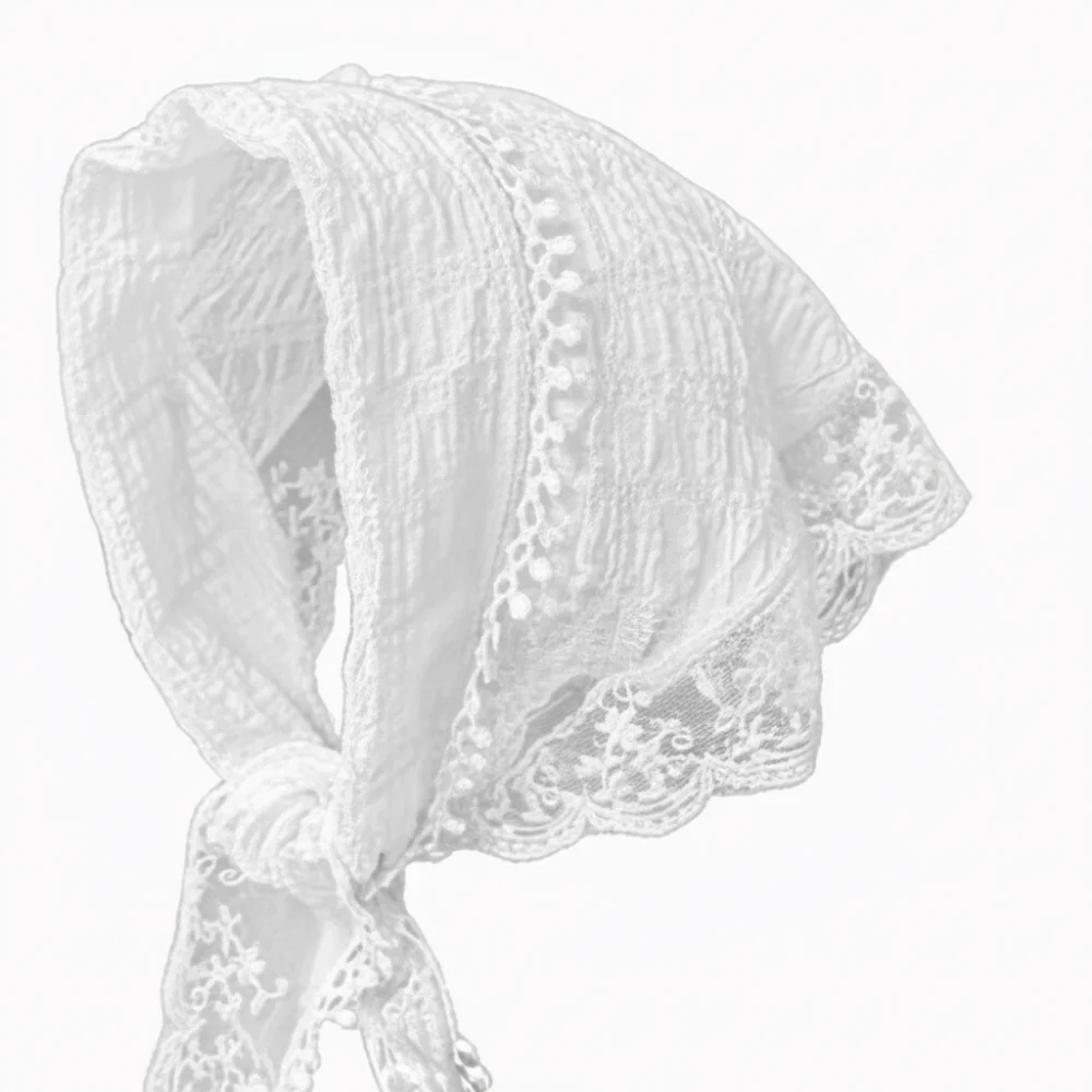 

Vintage Lace Scarf Headband Colorful Pastoral Style French-style Hair Scarf Exquisite Korean Style Triangle Headscarf