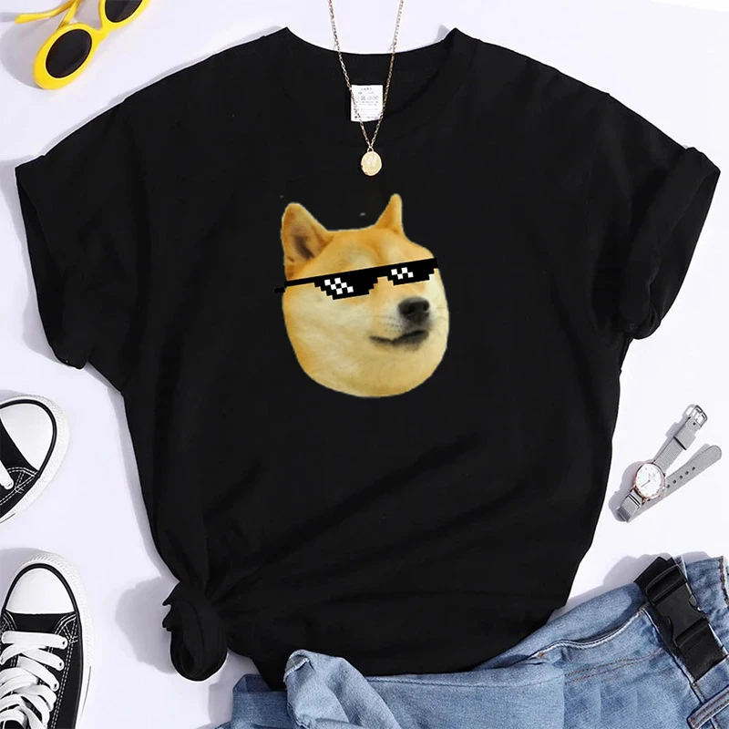 

Funny Dog Glasses T Shirt Men Women Fashion Hip Hop Vintage T-shirt 100% Cotton O Neck Loose Short Sleeve T Shirts Streetwear