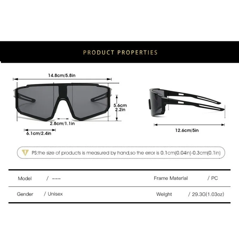 Neue Integrierte Großrahmige Bunte Fahrrad-Sonnenbrille, Outdoor-Sport Wandern Skifahren Winddichte Sonnenbrille – Detail 7