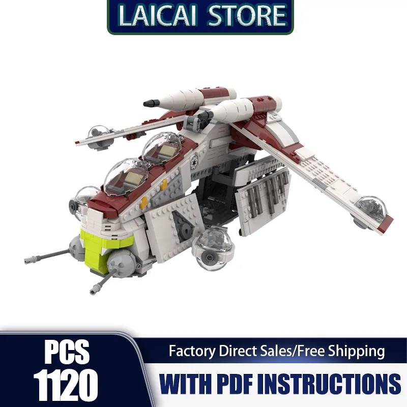 

Popular Star Series Moc Building Blocks Republic Gunship Model Technology Bricks DIY Assembly Holiday Construstion Toy Gifts