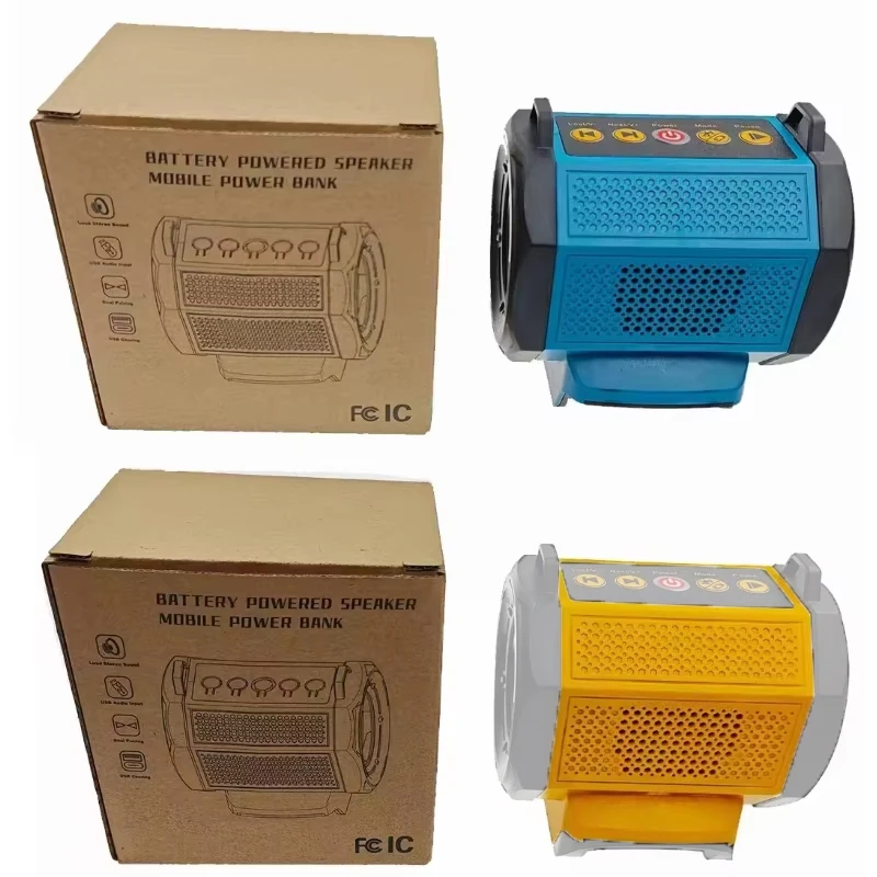 Bluetooth Speaker for Worksite Camping and Parties for Makita/Dewal, 18V Lithium Battery USB/TYPE-C Port (Battery Not Included)