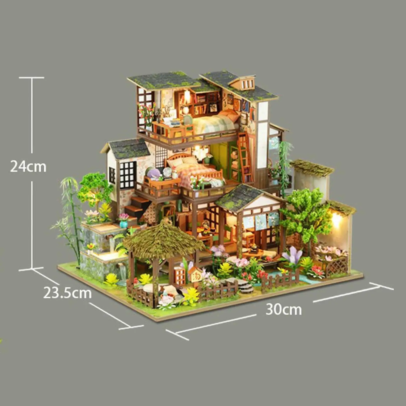 Casa de muñecas en miniatura de madera para niños y adultos, bricolaje, juguetes creativos, decoración del hogar con luces, pequeños Kits de construcción con muebles