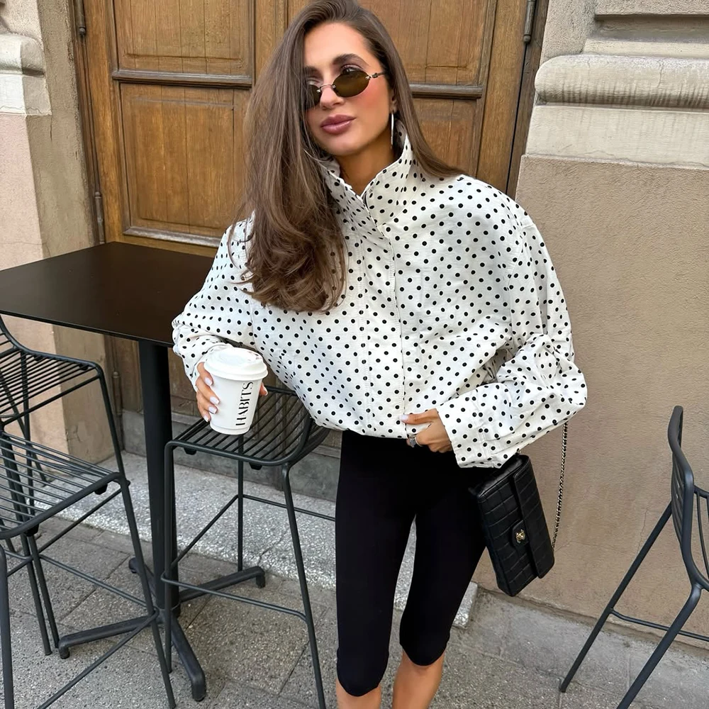 Tuularose Women's Shorts Suit Fashion Polka Dot Jacket Top Slim-Fit Trousers Set Retro Commuter High-Waisted Women's Shorts Suit