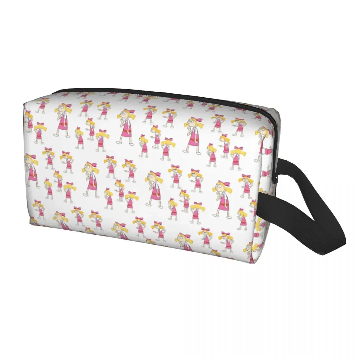 Helga Pataki Anime Animation Hey Arnold bolsa de maquillaje para mujer, organizador de cosméticos de viaje, bolsas de aseo de almacenamiento Kawaii