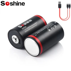 Soshine 1.5V 6000mWh batteria al litio USB 6000mWh batterie di dimensioni D batterie ricaricabili agli ioni di litio per microfono per chitarra elettrica