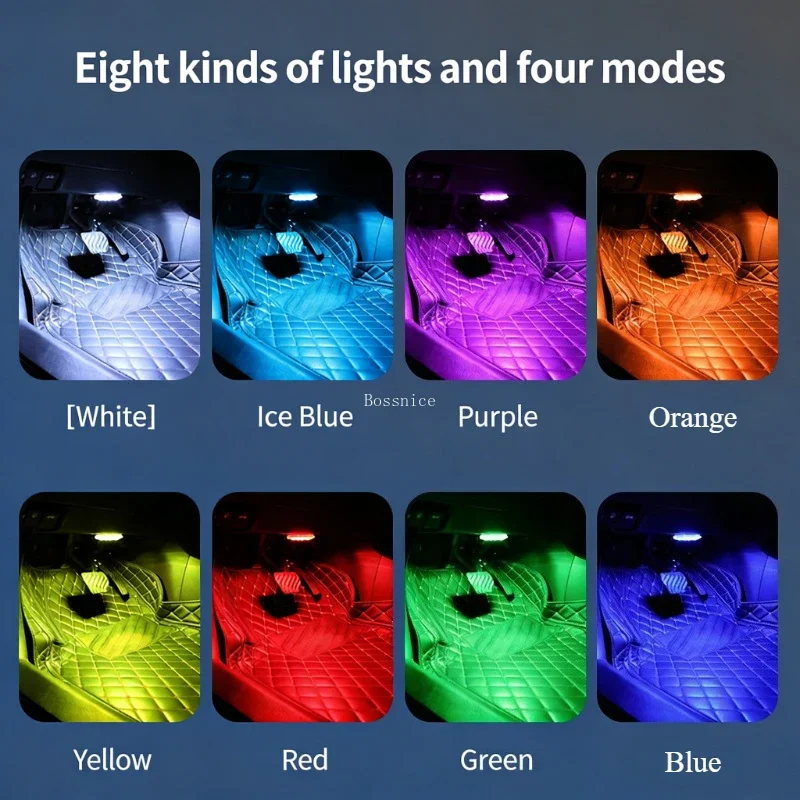 Lemombo USB Charging 12V Wireless RGB Strobe/Ambient Lights with Remote New Multifunctional Touch LED for Motorcycle Car