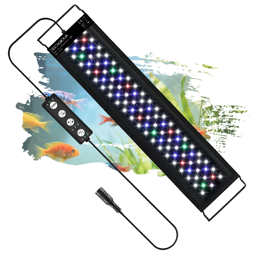14/18/22W en alliage d'aluminium Aquarium plante aquatique lampe Aquarium plante aquatique lampe haute luminosité réglable lampe éclairage chronométré