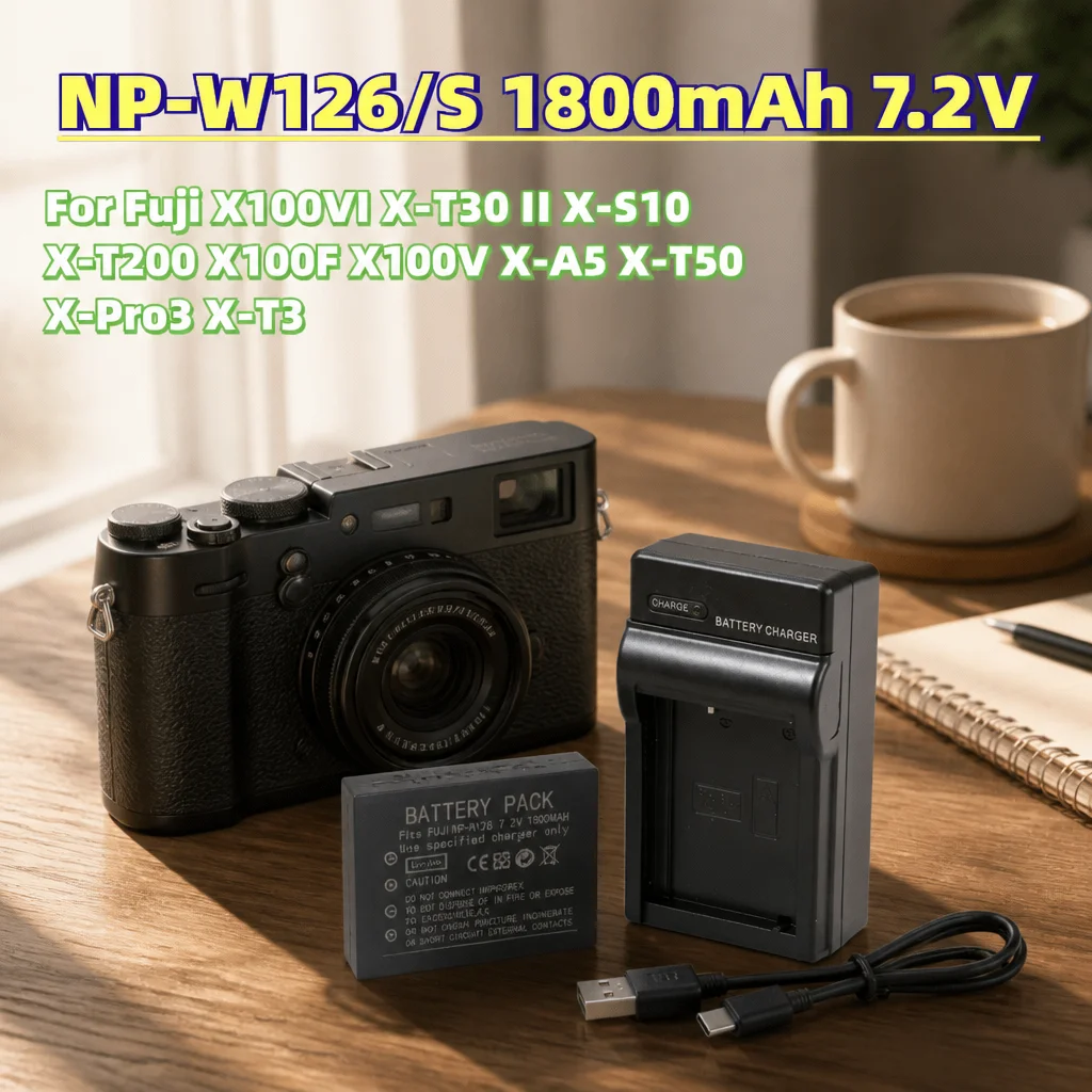 Fast Shipping NP-W126/S 1800mAh 7.2Ｖ Digital Batteries For Fuji X100VI X-T30 II X-S10 X-T200 X100F X100V X-A5 X-T50 X-Pro3 X-T3