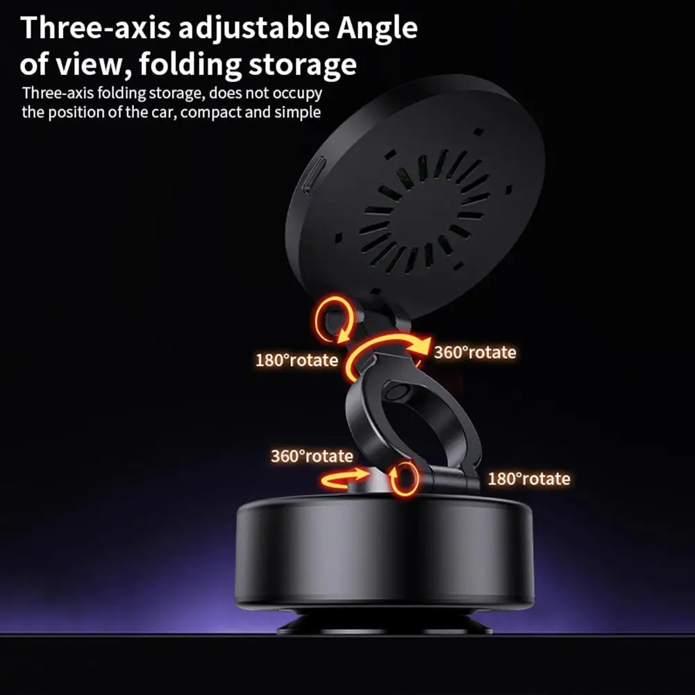 

Wireless Charger Suction Cup Holder 360° Vacuum Magnetic Vehicle Bracket Foldable Holder For Wireless Charging Smartphone O1y1