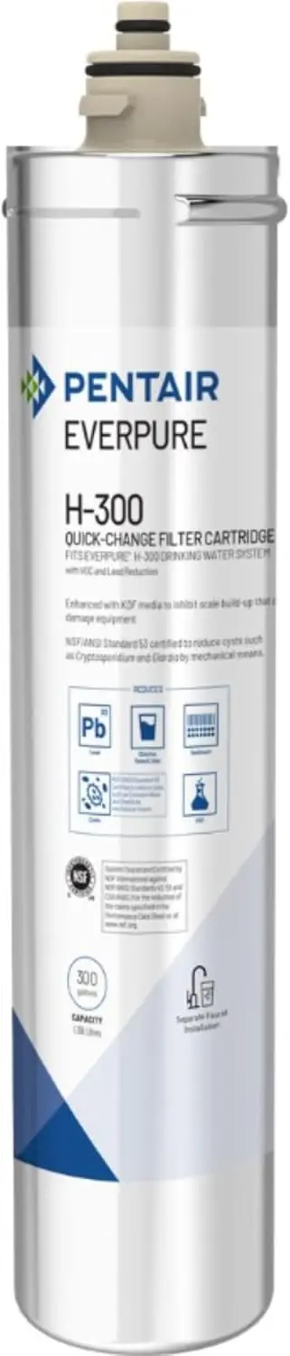 Everpure H-300 Quick-Change Filter Cartridge, EV927072, For Use in Everpure H-300 Drinking Water Systems, 300 Gallon Capacity, 0