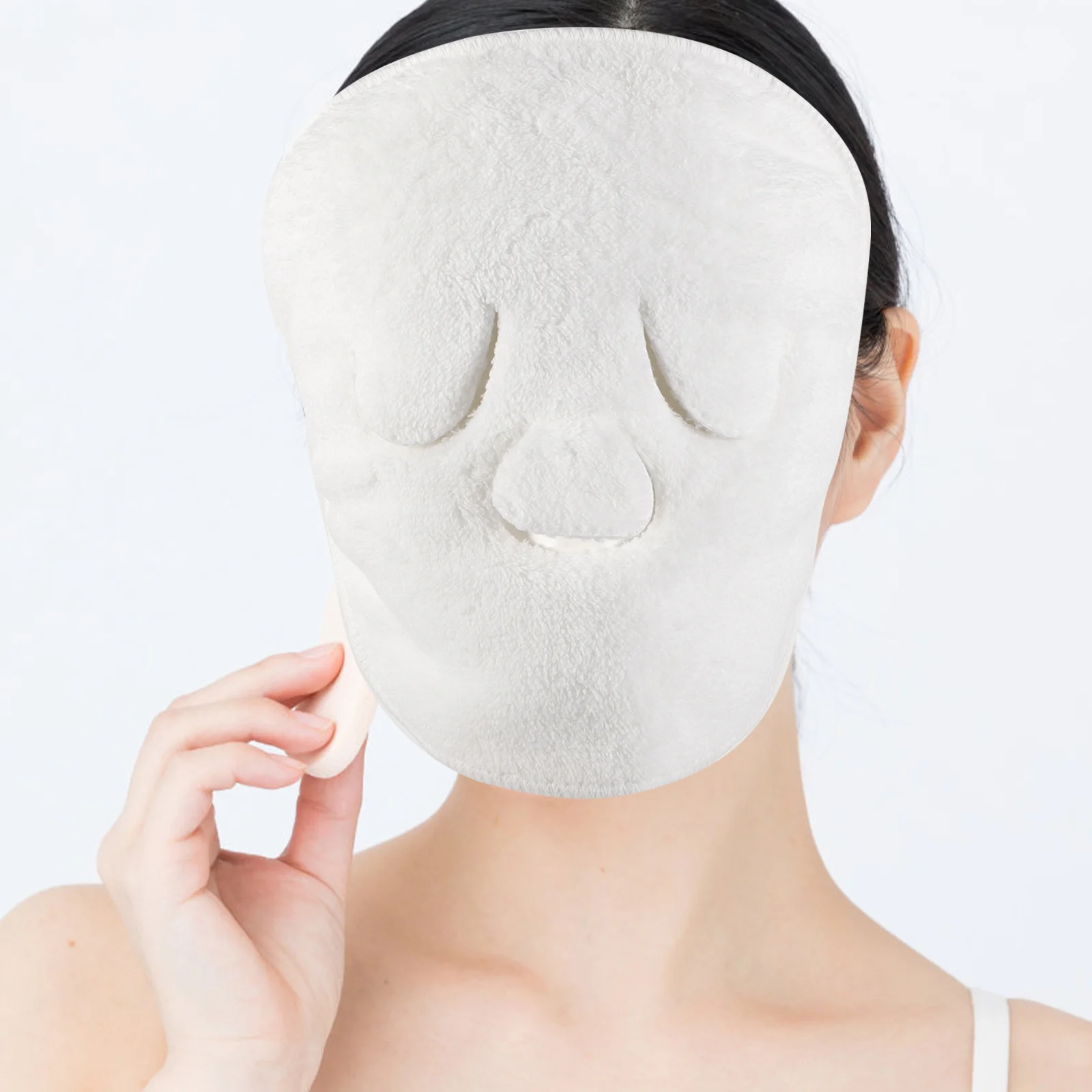 Hot Compress Facial Towel Mask Reusable Coral Fleece Full Face Coverage Steamer Towel for Spa Skin Treatment At Home