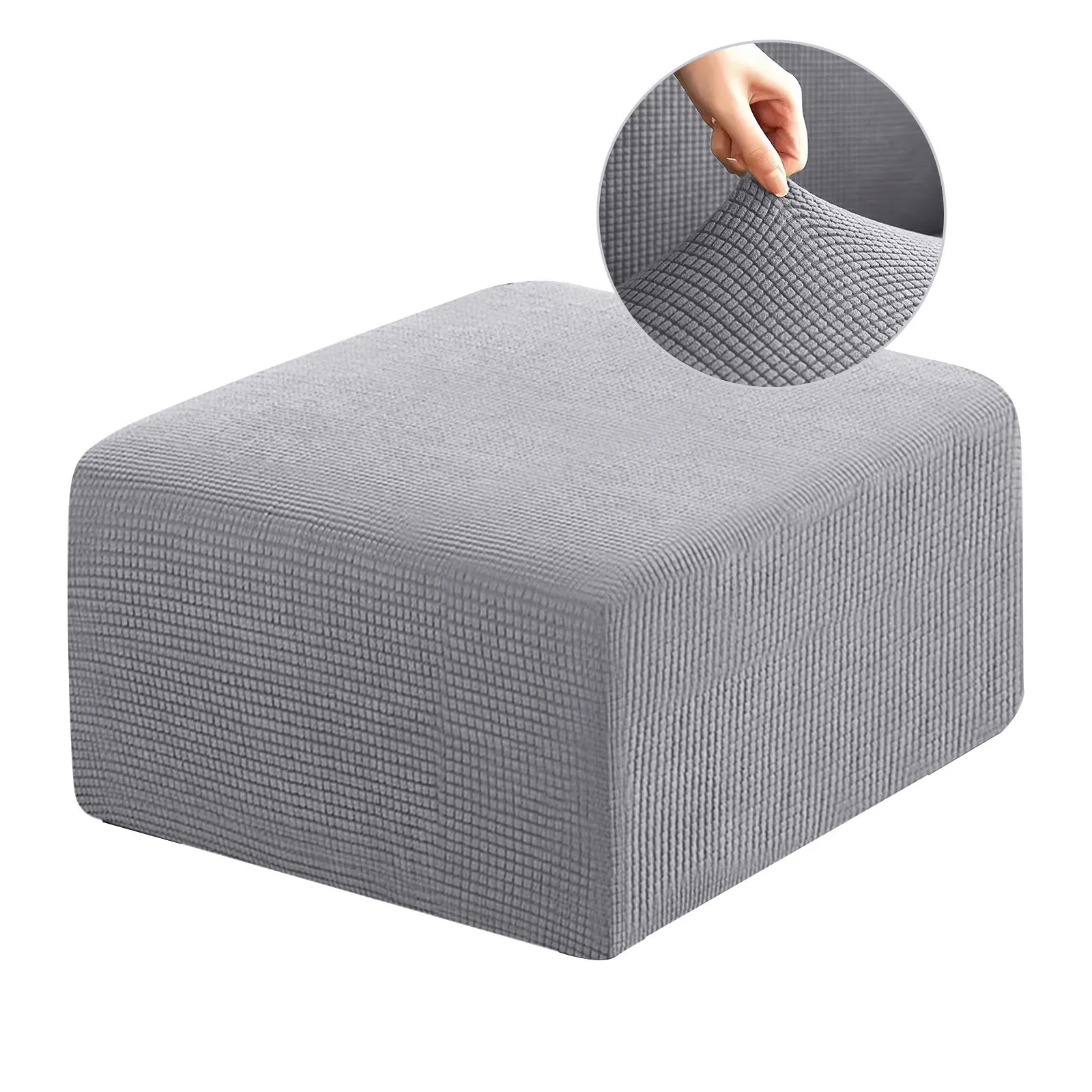 Funda de Taburete cuadrado Jacquard en forma de T, cubierta otomana, reposapiés elástico todo incluido, fundas para sala de estar y Hotel