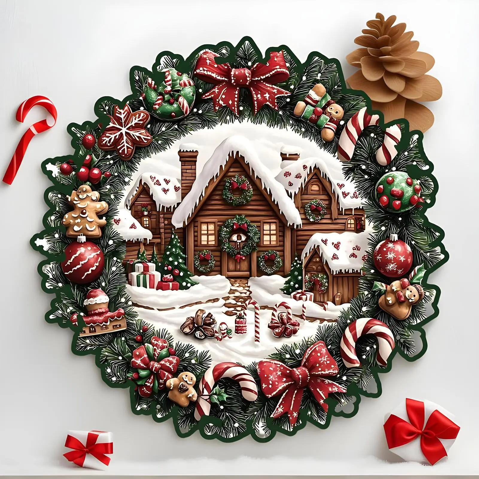 ألغاز للبالغين بتصميم إكليل تفاعلي بطابع عيد الميلاد ألغاز خشبية لعيد الميلاد للبالغين للرجال والنساء والأولاد والشباب والمراهقين