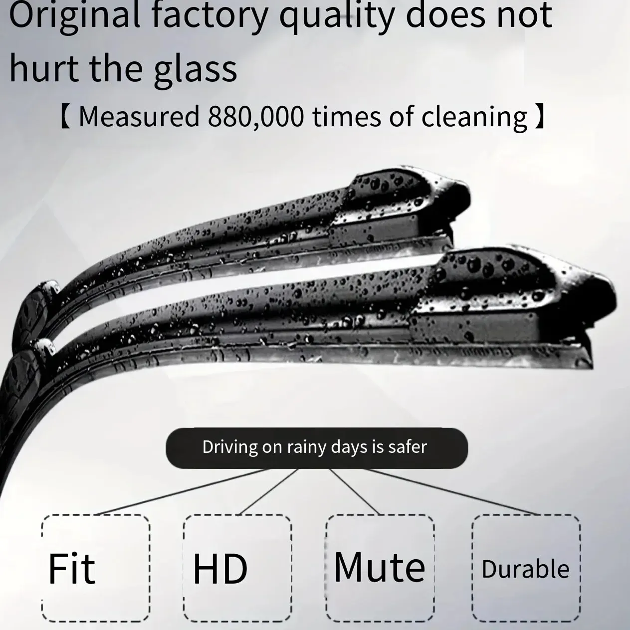 Car Wiper Blades Universal U-type Soft Rubber Boneless Wiper Durable Reduce Noise Automotive Wiper 14\