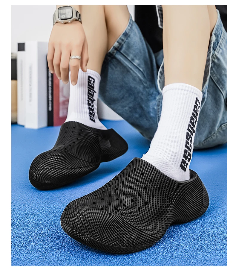 2026 Neue Sommer-Mode Paar-Outdoor-Sandalen mit dicker Sohle und Löchern, EVA Baotou Herren-Sandalen, Luxus-Strandschuhe für Herren, Gartenschuhe – Detail 16