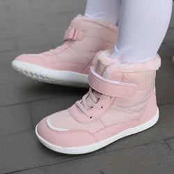 2024 Kids Barefoot Snow Boots Winter Warm Boots for Girls Outdoor Walking Non-slip Children's Shoes Girls' Boy Shoes Sneakers