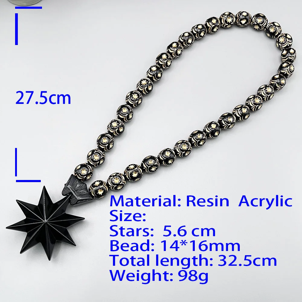 GS50 New Necklace Octagram Decoration DIY Resin Meditation 3D Three-Dimensional Perforated Car Pendants  Accessories Ornament