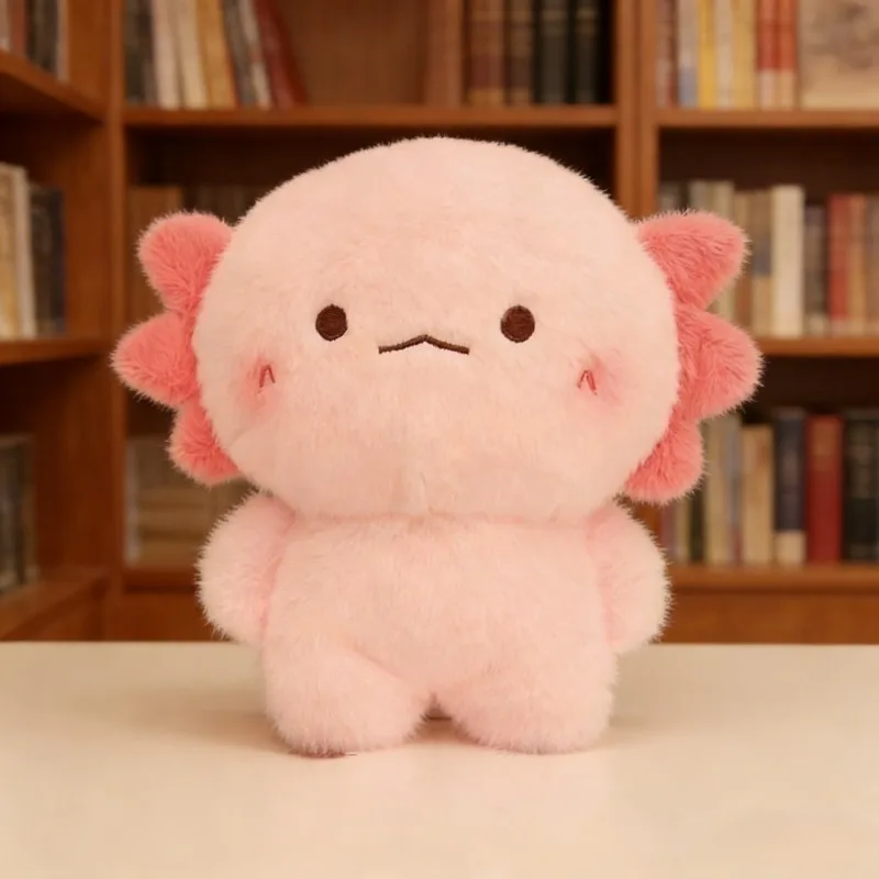 Soft Cute Axolotl Plush Toy Fluffy Salamander Stuffed Plushie Throw Pillow Kawaii Cartoon Doll Home Decor for Children Gifts