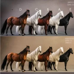 JXK 1/12 Scale Dutch Warmblood Simulation Resin Animal Model for 6inch Action Figures Desktop Props Accessories