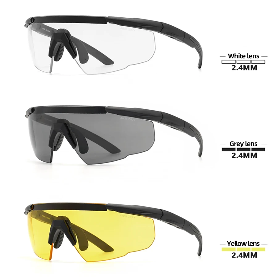 Juego de gafas tácticas de 3 lentes, a prueba de viento, a prueba de polvo, CS, Tiro Militar, gafas de sol a prueba de balas, motocicleta, gafas de