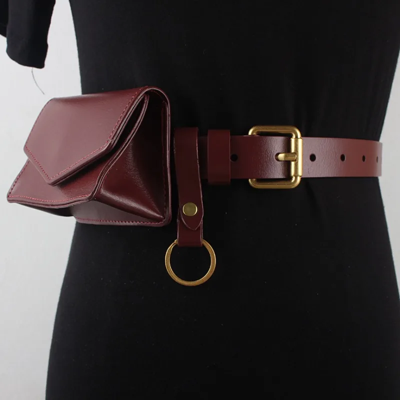 

Женские новые брендовые модные маленькие поясные сумки из натуральной кожи, высококачественная поясная сумка, дизайнерские минималистичные повседневные ремни с золотой пряжкой