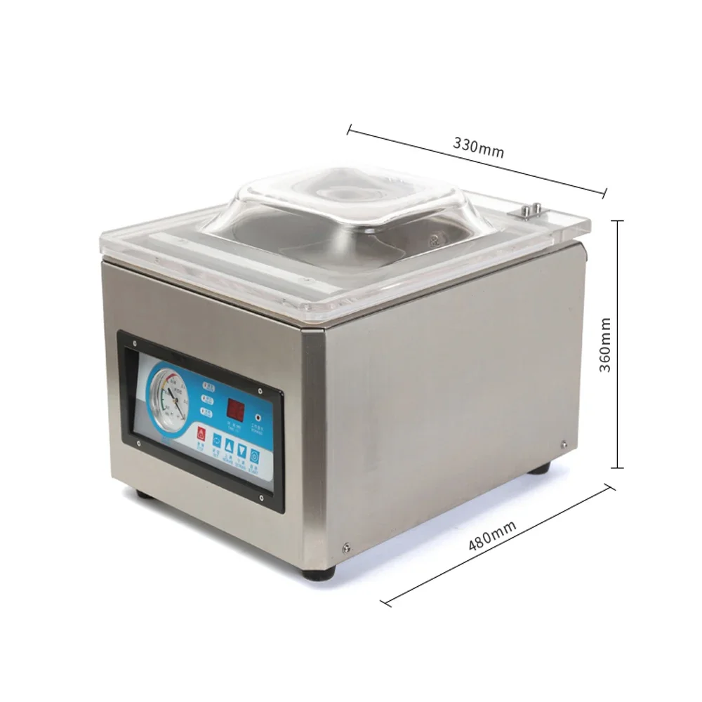 DZ260 Máquina envasadora de sellado al vacío de bolsas de frijoles con fechas y fechas de una sola cámara pequeña de escritorio semiautomática