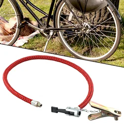 Bicycle Inflator Hose Motorcycle Air Pump Tube With Clip UK Nozzle 60cm Rubber Metal Nozzle Bicycle Accessory