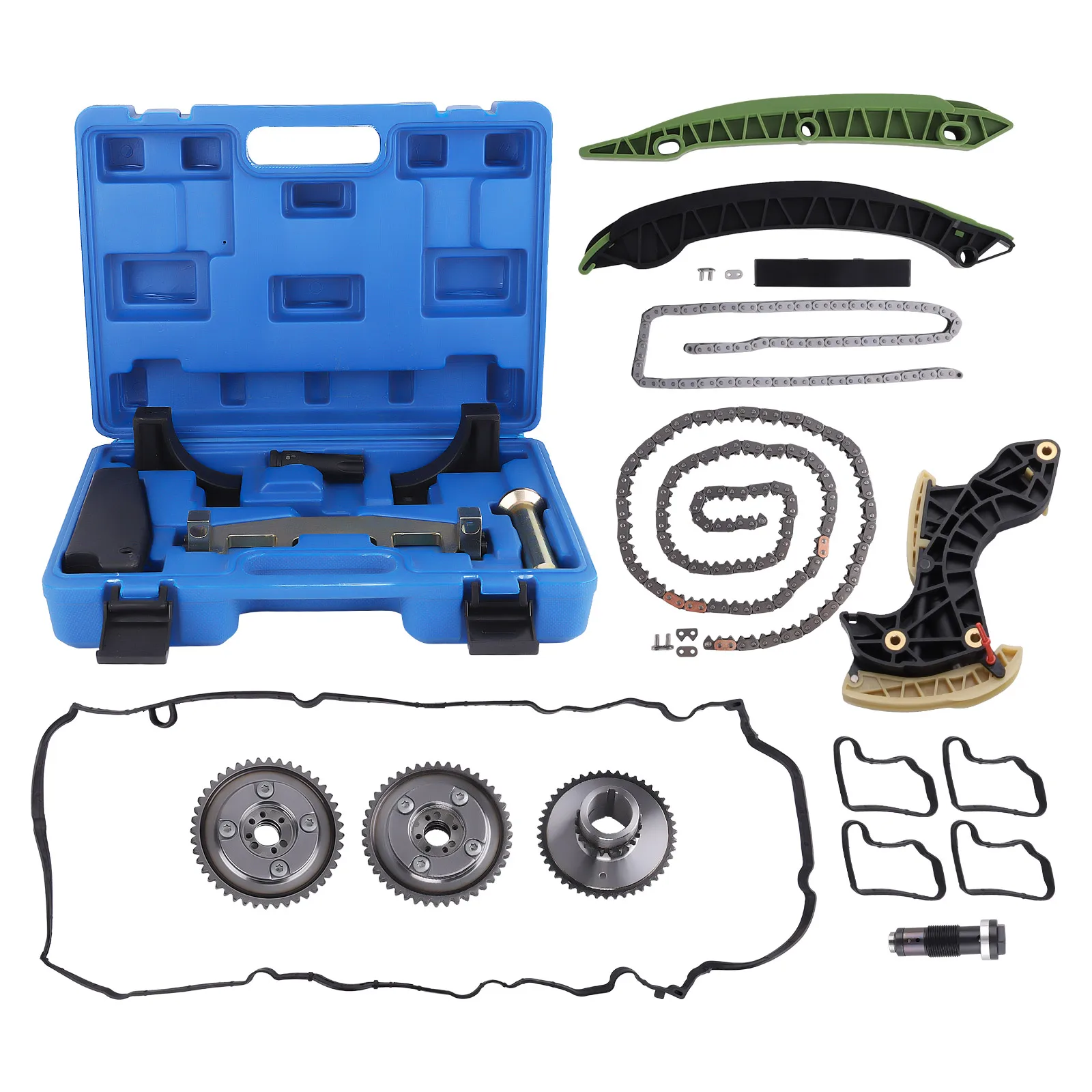 Timing Chain Pair VVT Gear Gasket Tool Set For Mercedes Benz C250 SLK250 A27105303447 271589014000 271589001500 2710501400