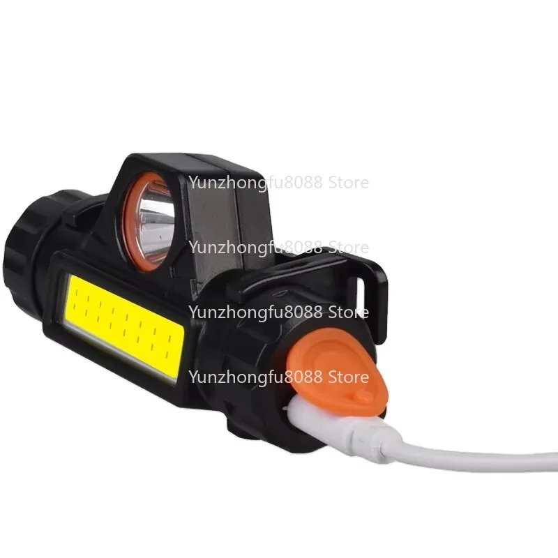 Portable Built-in Battery Usb Charging Movable Head Torch Headlight