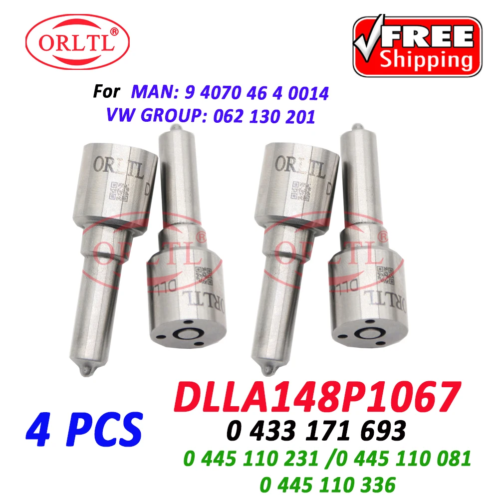 ORLTL 4 PEÇAS NOVO 0445110231 Bico Injetor Diesel DLLA148P1067 DLLA 148 P 1067 Combustível 0 433 171 693 Para HOMEM 0 445 110 081 0 445 110 336