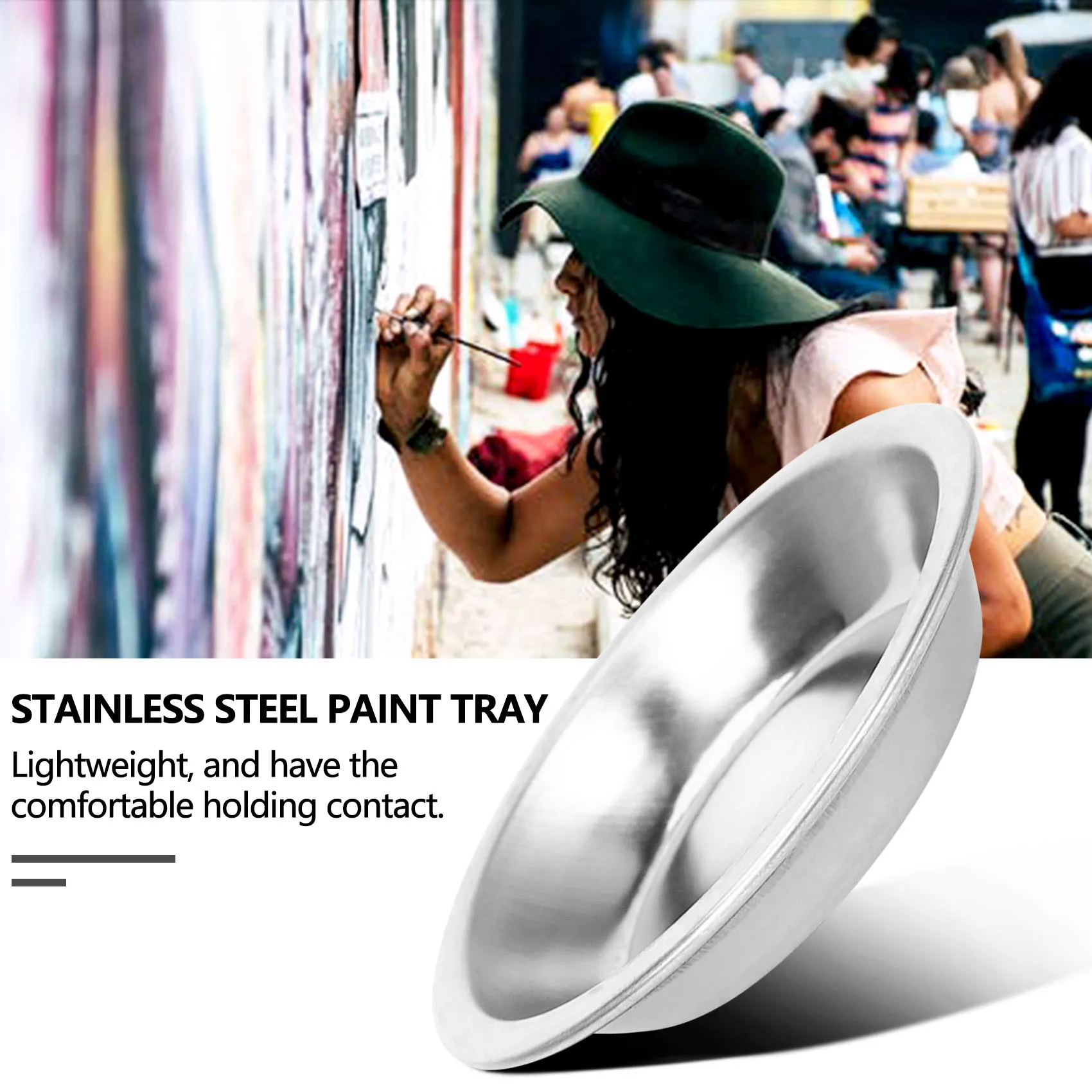 12Pcs Stainless Steel Color Paint Tray Model Palette for Mixing Color, Oil, Water Based Painting 5cm