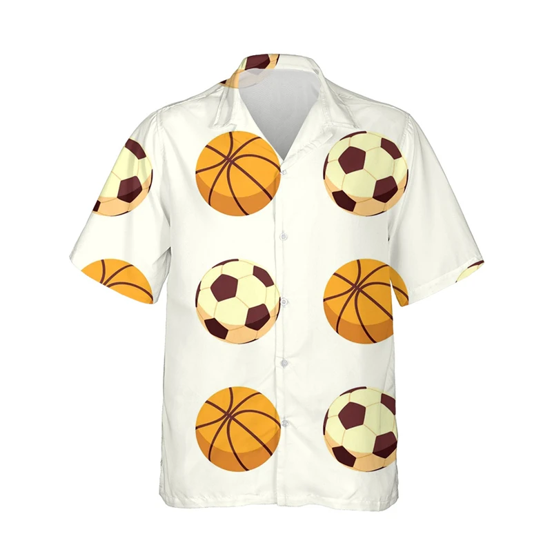 Hawaiian Men Basketball Football Shirt 3d Print Men's Oversized Clothing For Summer Clothes With Streetwear Harajuku Fashion Top