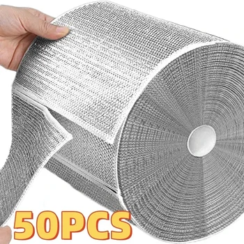Venta al por mayor de trapos de alambre de acero metálico, tela para el hogar, cocina, olla, sartén, lavavajillas, paño de cocina de doble cara, paños de limpieza, toalla, trapo