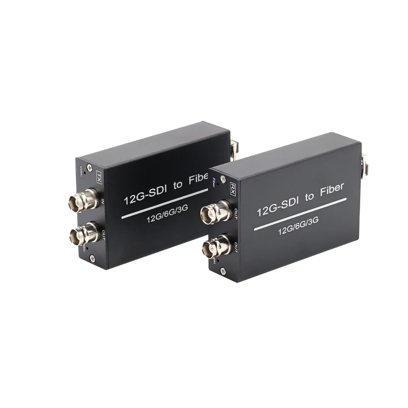 

12G SDI to Fiber Converter SDI Optical Extender Single Mode LC Transmitter and Receiver