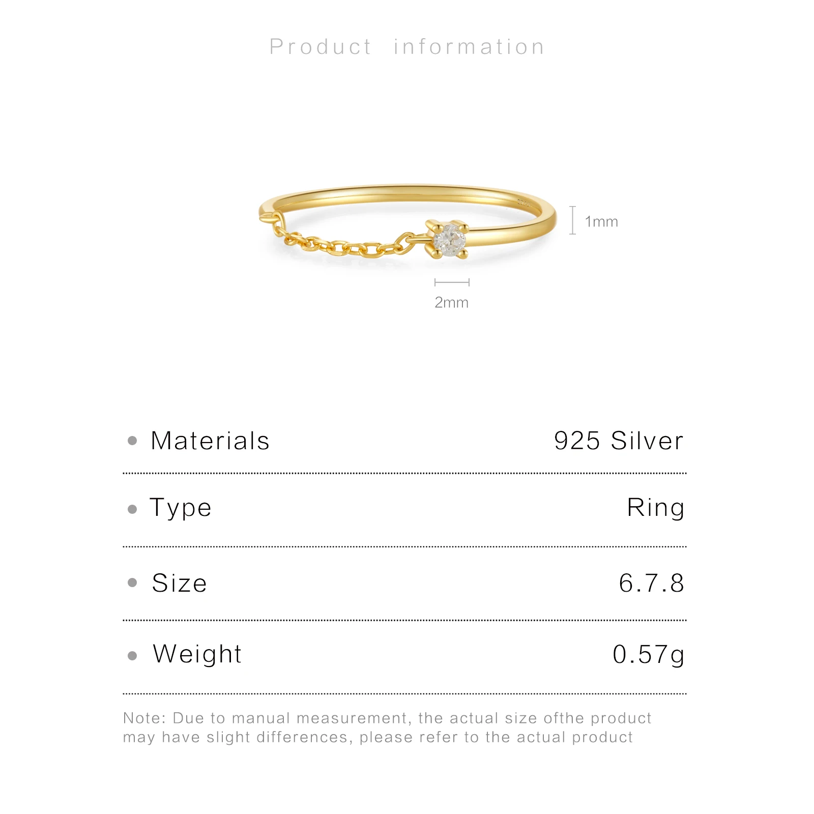 ANDYWEN 925 Sterling Silver Gold Chain Rings Nia Tiny Slim Rings Women Rock Punk Wedding Luxury Party Slim Jewelry Gift Round — zdjęcie 7